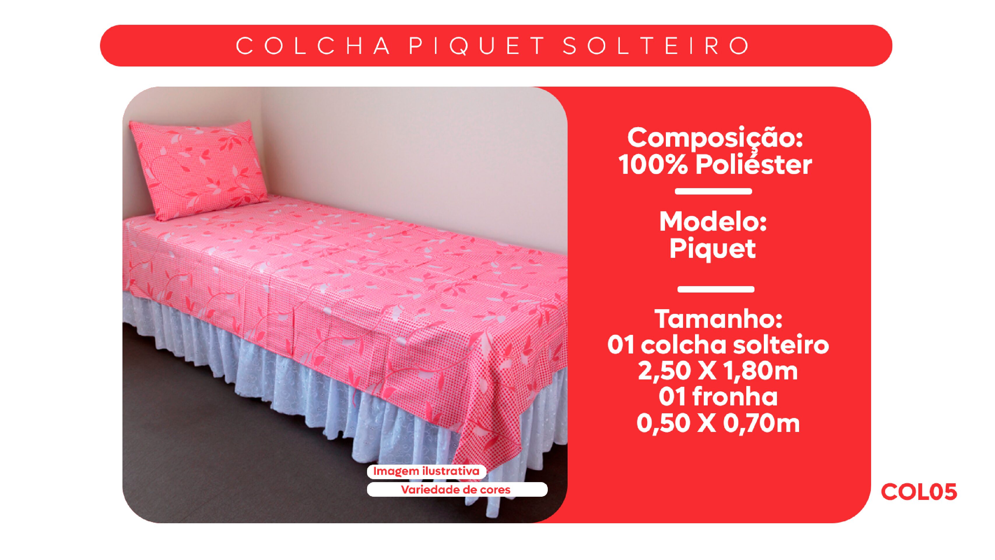 Colcha Piquet Solteiro