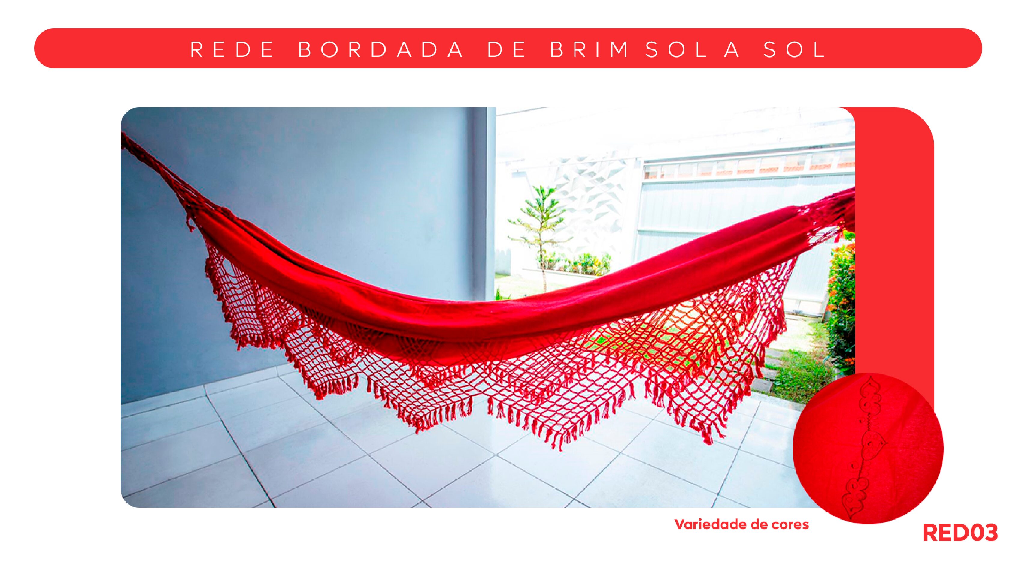 Rede Bordada de Brim Sol a Sol