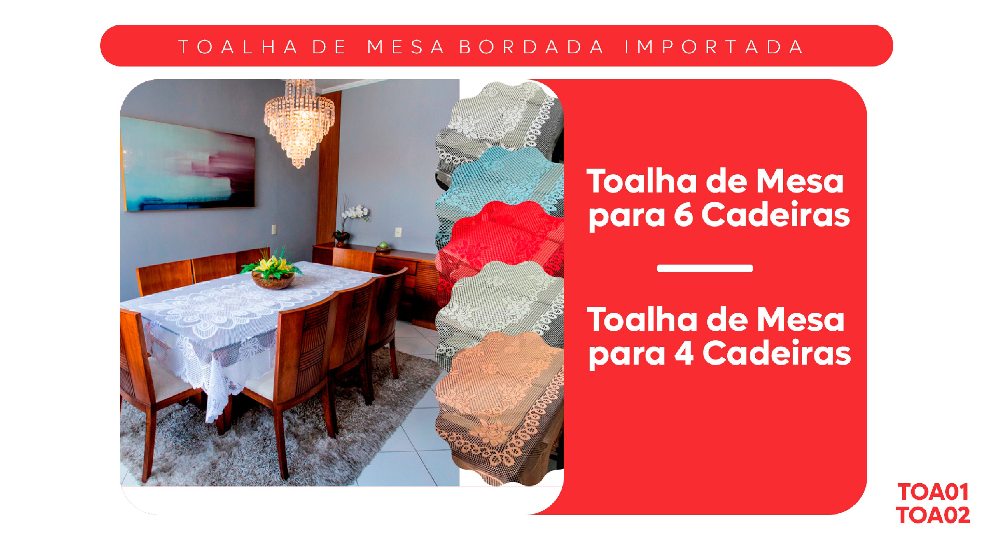 TOALHA DE MESA RENDA/BORDADA IMPORTADA