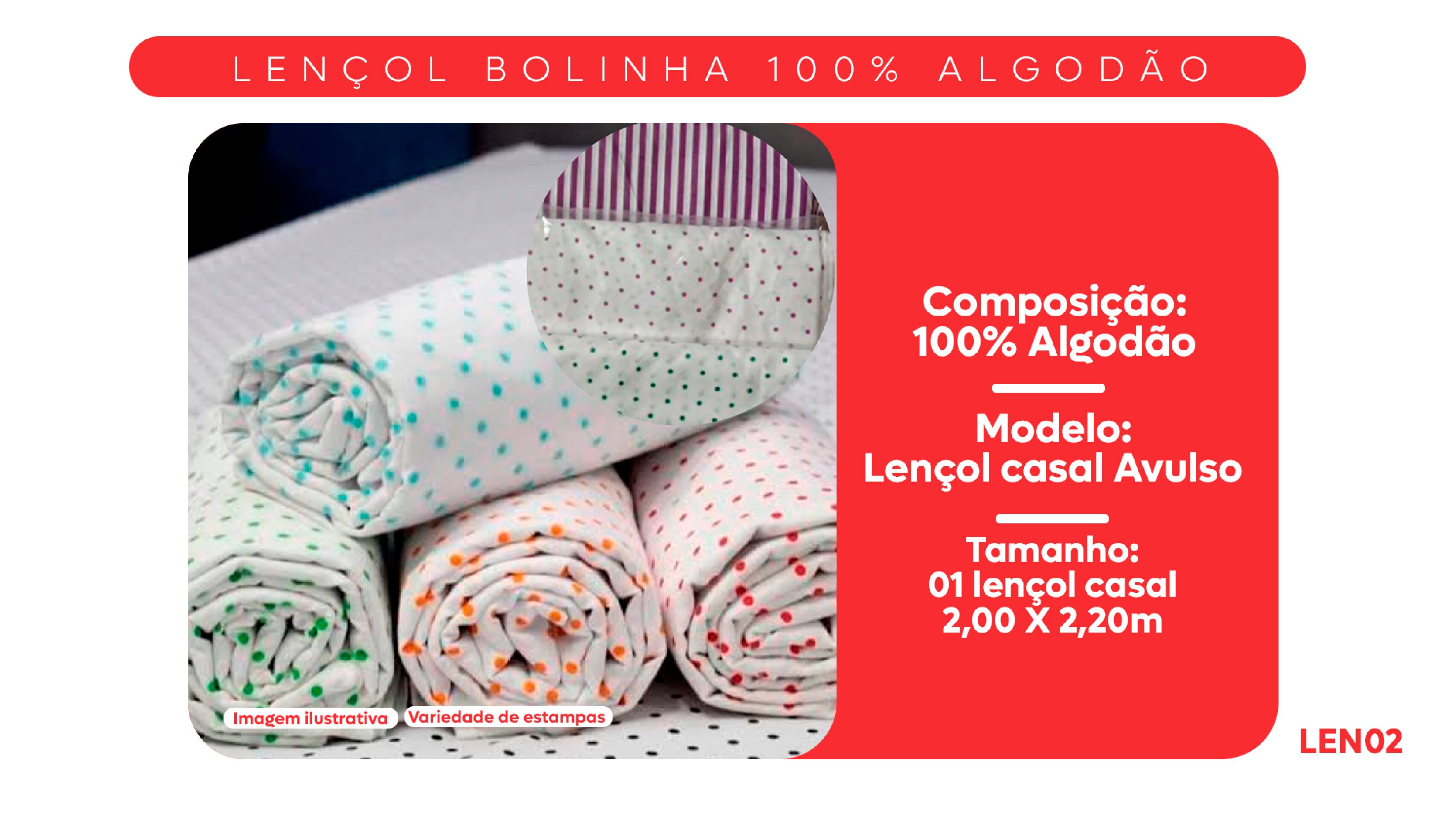 Lençol Bolinha 100% Algodão