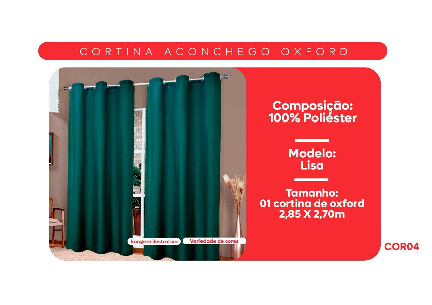 Cortina Aconchego Oxford