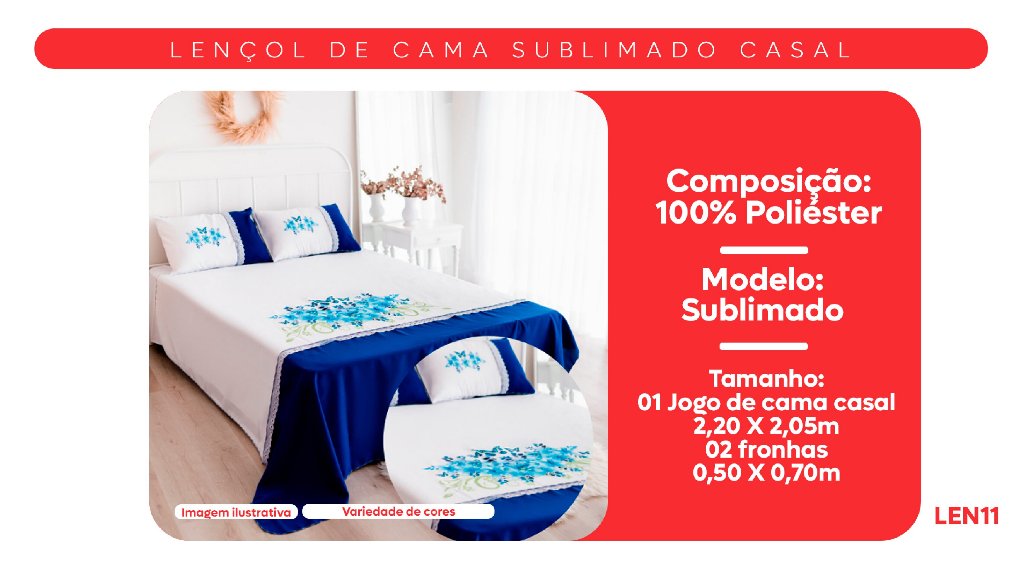 Lençol de Cama Sublimado Casal